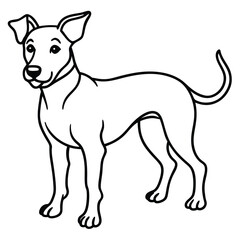 Cute black cartoon dog vector illustration, a happy pet