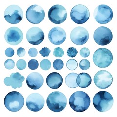 Watercolor Blue Circles Collection
