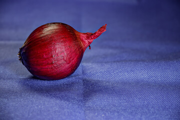 Fresh red onion bulb, a healthy organic vegetable