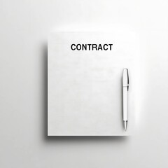 Blank contract document with pen for legal agreement
