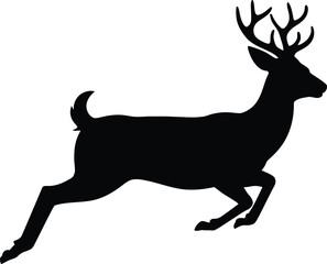 Deer Silhouette Illustration for Outdoor and Rustic Design Themes