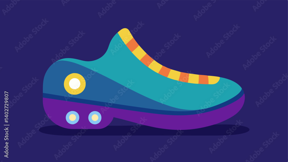 Poster lightup features a playful representation of shoes with builtin led lights along the sole appealing 