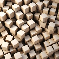 Abstract Beige Cube Background