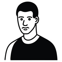 Man face vector icon, simple head illustration