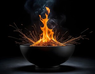 Fiery Embers in Modern Bowl
