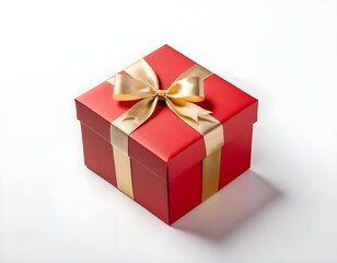 Obraz premium Red Gift Box with Gold Ribbon