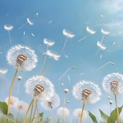 Dandelions Seeds Blowing in the Wind