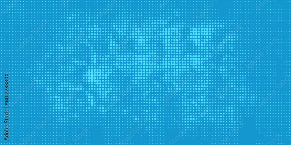 Poster abstract dot halftone blue color pattern gradient texture background. used for graphics pop art comi