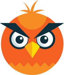 Round bird faces showing anger emoji