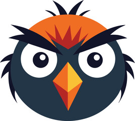 Round bird faces showing anger emoji