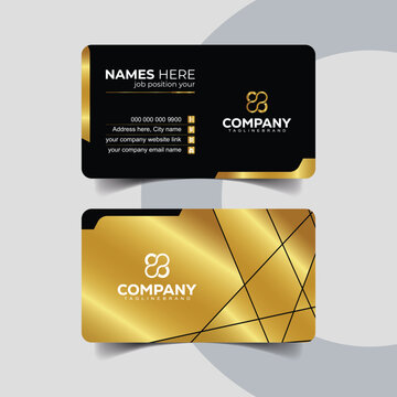 Minimalist Gold and Black Business Card for Creative Professionals