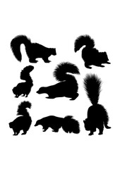 Skunk wild animal silhouettes