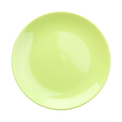 One clean plate isolated on white, top view