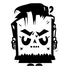 Stylized Monster Graphic for Halloween Themes
