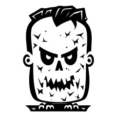 Cartoonish Monochrome Spooky Halloween Icon Design