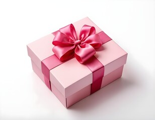 Obraz premium Pink Gift Box with Ribbon