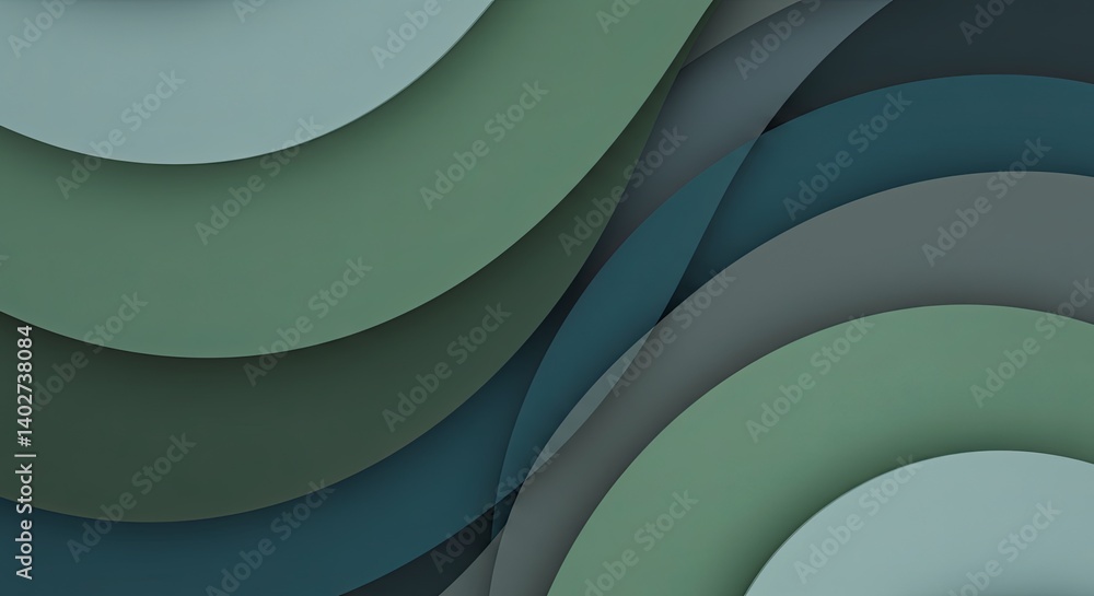 Aufkleber a green and blue abstract design with a wave pattern