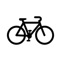Fototapeta premium Bicycle silhouette icon, black outline of a bike symbol for cycling, transportation, outdoor activity, and eco-friendly design 