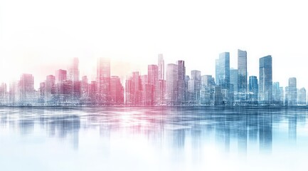 Obraz premium Modern City Skyline at Sunrise