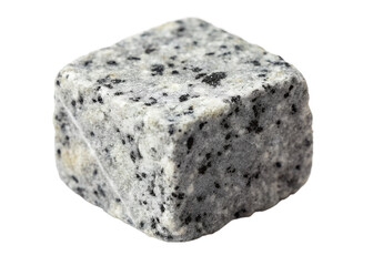 Smooth gray granite stone with polished finish reflecting light, transparent background