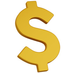 3d render render Golden Dollar Sign  icon 