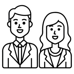 Simple Line Art Icons of Diverse People