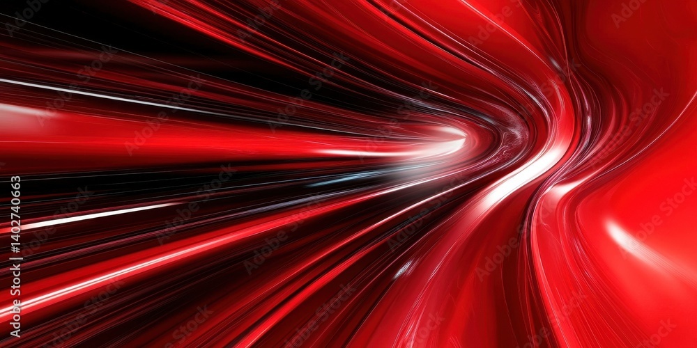 Wall mural abstract depiction of flowing light and tunnel like structures