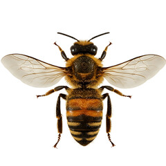 honey bee topview isolated on transparent background cutout
