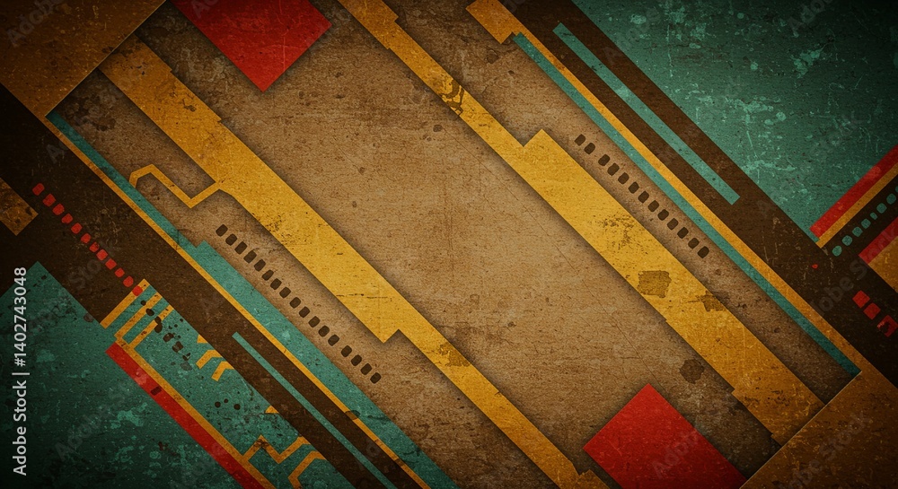 Poster A colorful, abstract background with a red and blue line
