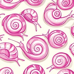 Pink Snails Pattern Background (1)