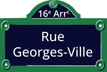 16e Arrt, Elegant Parisian Street Sign