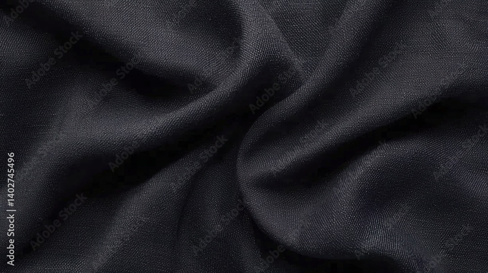 Poster a close-up view of a dark gray fabric with a subtle texture.