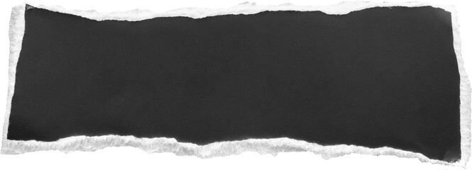 piece of black paper tear isolated on gray background
