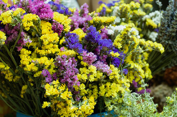 Vibrant Bouquet of Colorful Dried Flowers
