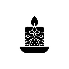 creative details Easter Candle Icon Vector Illustration