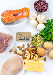 Foods contain zinc food. Selective focus.