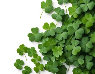 Fototapeta premium Shamrock Border on White Background