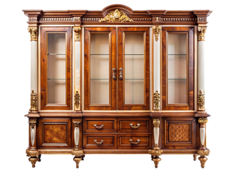 Antique Wooden Display Cabinet