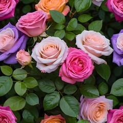 Vibrant Rose Bush in Full Bloom
