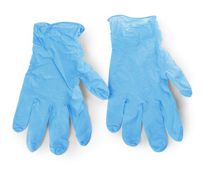 Pair of medical gloves isolated on white