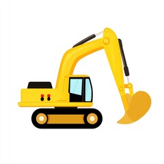 Naklejka premium Yellow Excavator Illustration