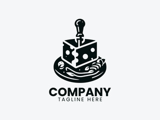 Raclette Cheese Vector Logo Design, Delicious Raclette Cheese Logo