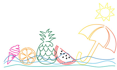 summer holiday background with beach and sea
