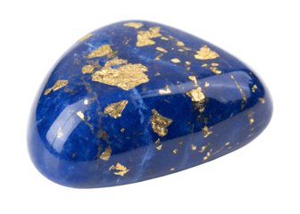 Imposing lazuli stone capturing the brilliance of deep blue and gold speckling, transparent background
