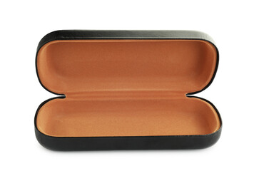 One open glasses case isolated on white