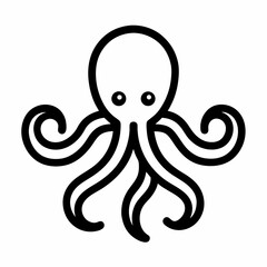 Naklejka premium Minimalist Octopus Outline Vector Illustration Sea Creature Graphic Design Element