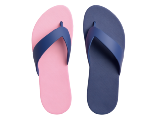 Colorful flip flops for summer beach outings and casual wear, cut out
