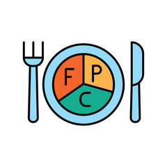 Diet color line icon for digital and print projects.