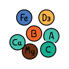 Micronutrients color line icon for digital and print projects.