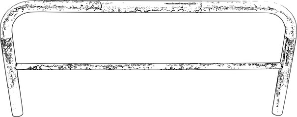 Rusty safety rail line art